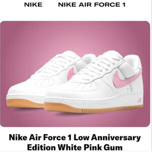 NIKE Air Force 1 Anniversary Edition Pink Gummy Sole size 8